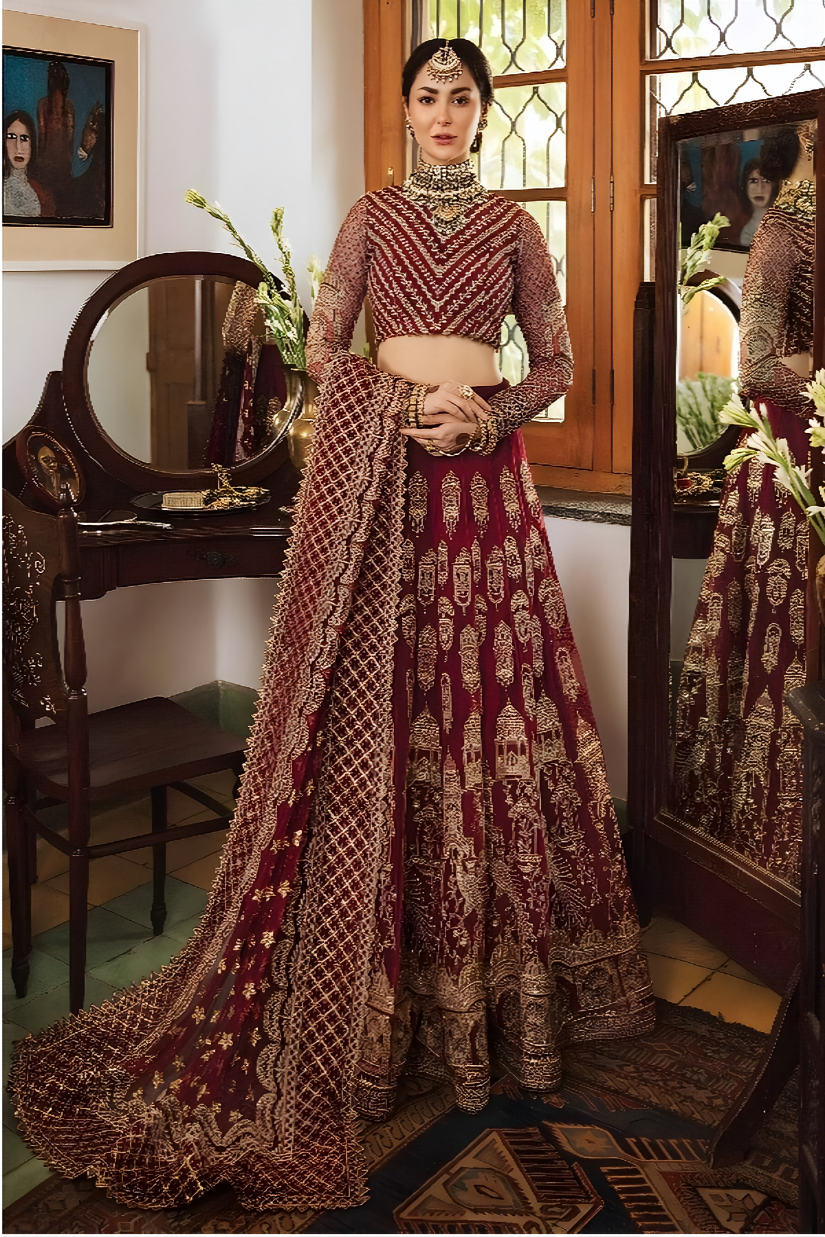 Afrozeh Shehnai Wedding Formals Embroidered 3Pc Suit D-05 Khastehgehri