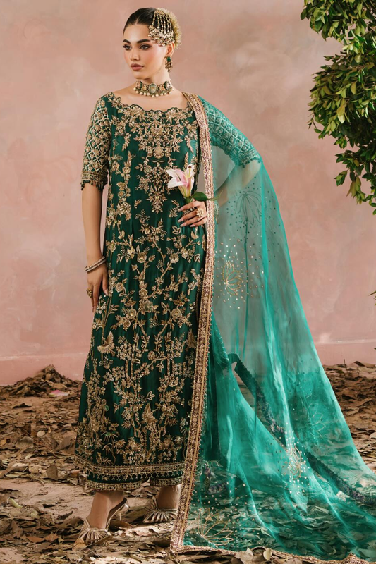 Tabya Mehrma - Luxury Raw Silk Embroidered 3 Piece Unstitched