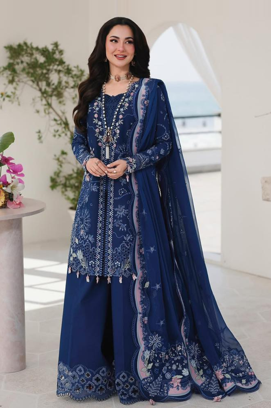 Qalamkar Luxury Lawn Embroidered 3 Piece Unstitched SA-16 ESMA