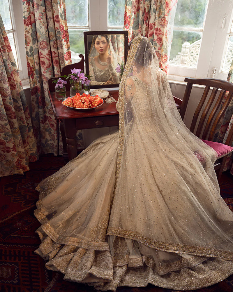 Faiza Saqlain Golden White Bridal Wedding Edition Unstitched