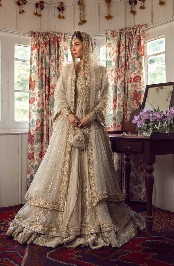 Faiza Saqlain Golden White Bridal Wedding Edition Unstitched