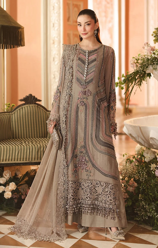 Maria.B Royale Tea Affair-D01 Luxury Embroidered Pure  Chifon Unstitched 3Pc Suit PA-187