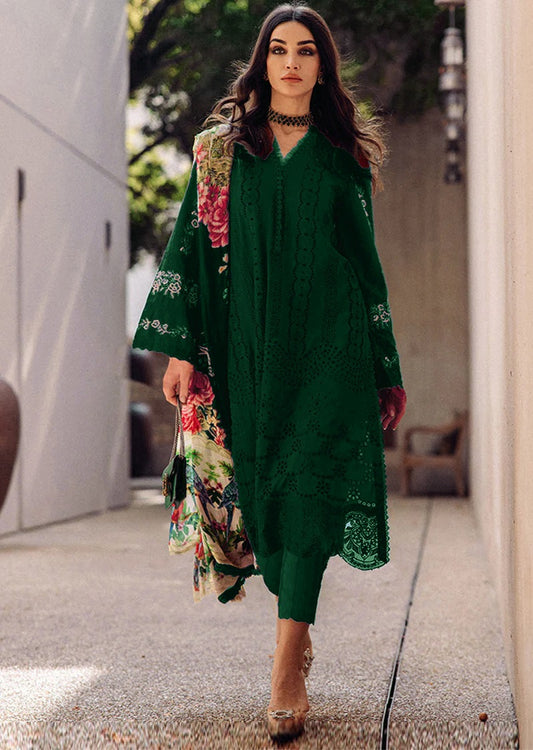 Saira Rizwan Blue Luxury Chikankari Luxury Lawn Collection Green