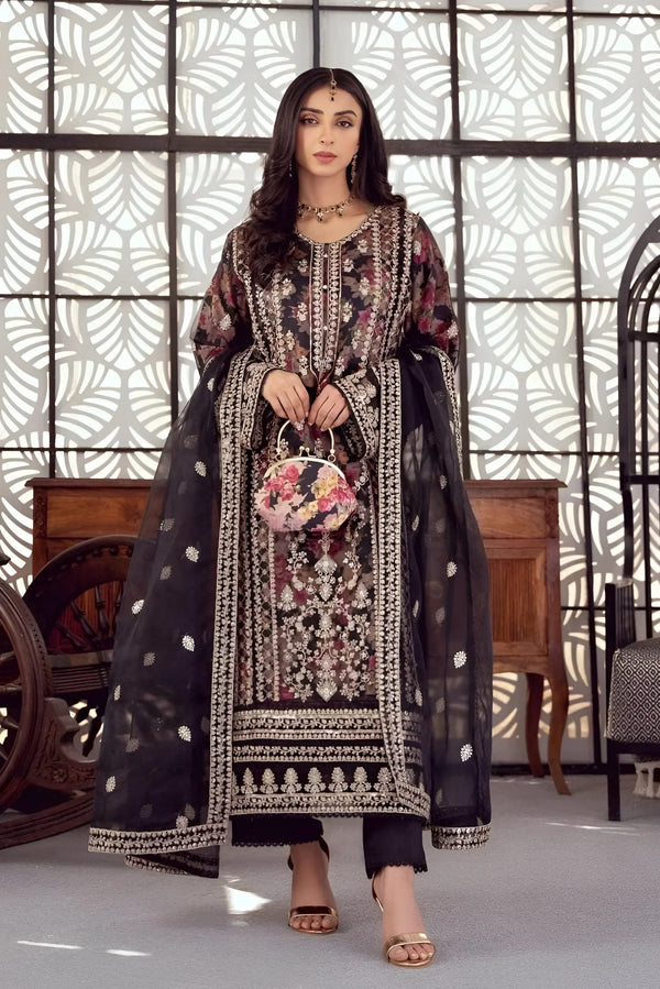 Wedding Wear by Bint-e-Noor Luxury Organza Embroidered Unstitched SERAPHINA With Culutch