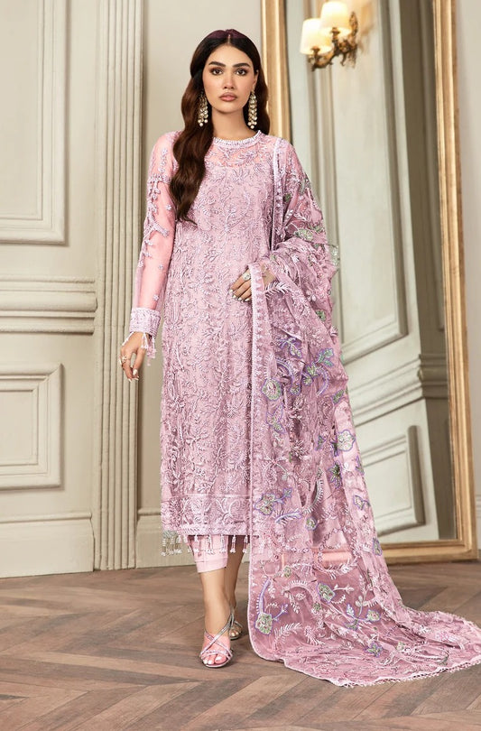 Zarif Luxury Net Embroidered Unstitched 3 Piece - ZMF-01 Grace
