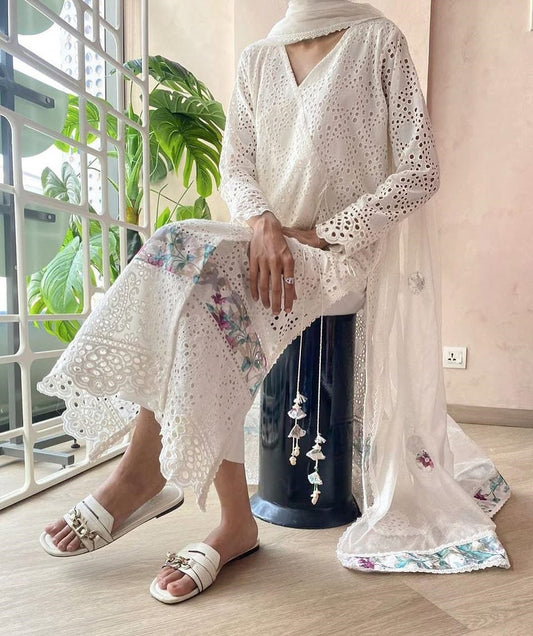 Pehnawa Luxury Lawn Chikankari Embroidered 3 Piece Unstitched
