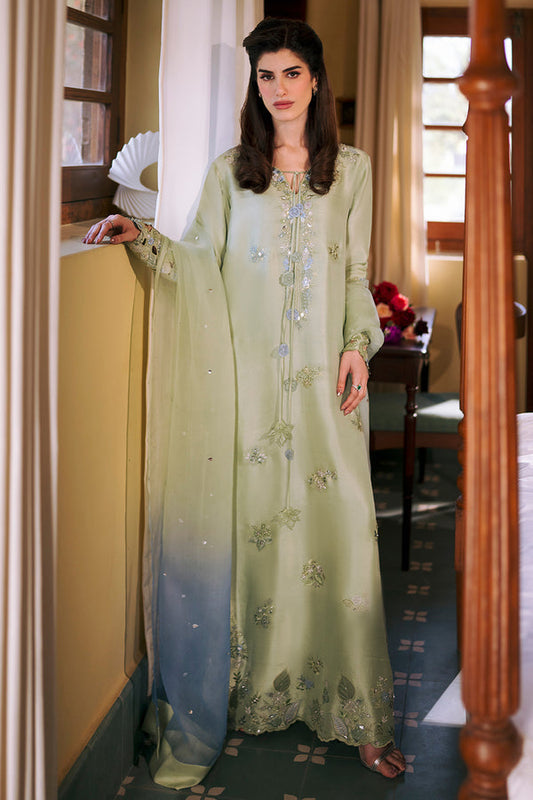 Zona Shaham Luxury Embroidered Raw Silk 3Pc Unstitched Suit  PA - 103