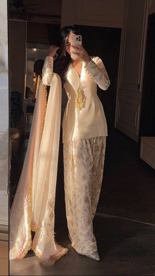 Zainab Shamsi Studio Luxury Raw Silk Embroidered 3Pc Unstitched The Ayla Set PA-126