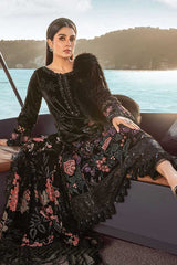 Maria.B Embroidered Velvet Suits Unstitched 3 Piece MB23LN D2 - Luxury Winter Collection