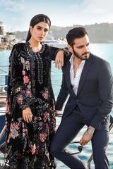 Maria.B Embroidered Velvet Suits Unstitched 3 Piece MB23LN D2 - Luxury Winter Collection