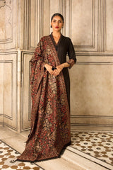Breeze Rose Petal karandiEmbroidered Shawal fully Embroidered AD-431