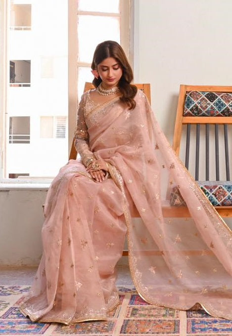 Qalamkar Sahiba Organza Embroidered Saree RANYA