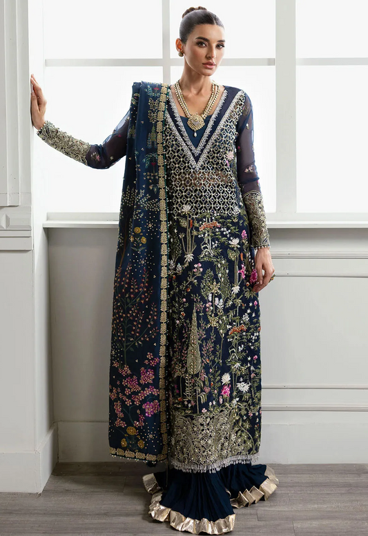 Crimson X Saira Shakira Embroidered Organza Suits Unstitched 3 Piece CR24SW Majestic Cypress - Wedding Collection