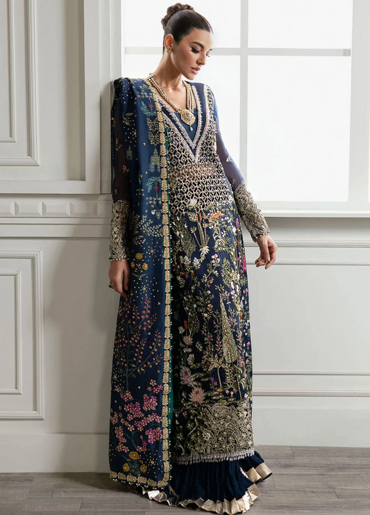 Crimson X Saira Shakira Embroidered Organza Suits Unstitched 3 Piece CR24SW Majestic Cypress - Wedding Collection