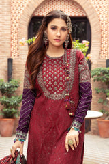 Maria.B Luxury Lawn Embroidered 3 Pc Unstitched Collection Sateen D-1