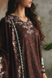 Mahmair Luxury Embroidered Lawn Unstitched 3Pc Suit K-02
