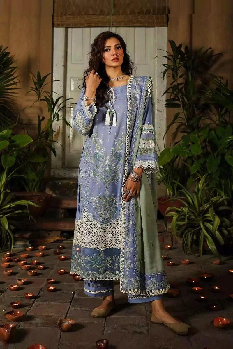 Elaf Premium Embroidered Lawn Unstitched 3Pc Suit EKW-4B AFSANA