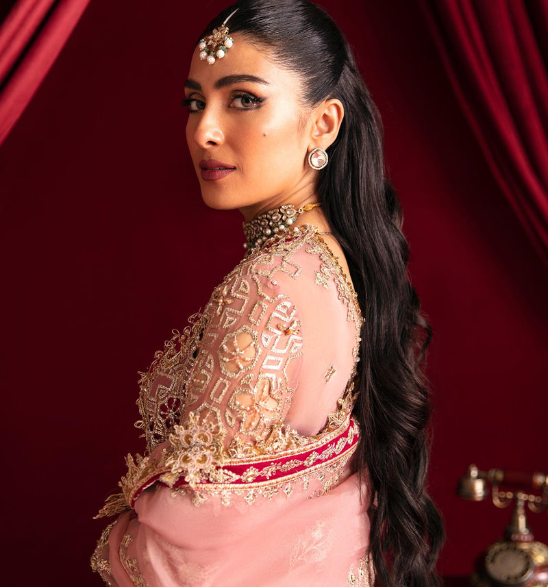 Heer Ranjha By Qalamkar Embroidered Organza Suits Unstitched 3 Piece QLM23HR Arisha - Luxury Formal Collection