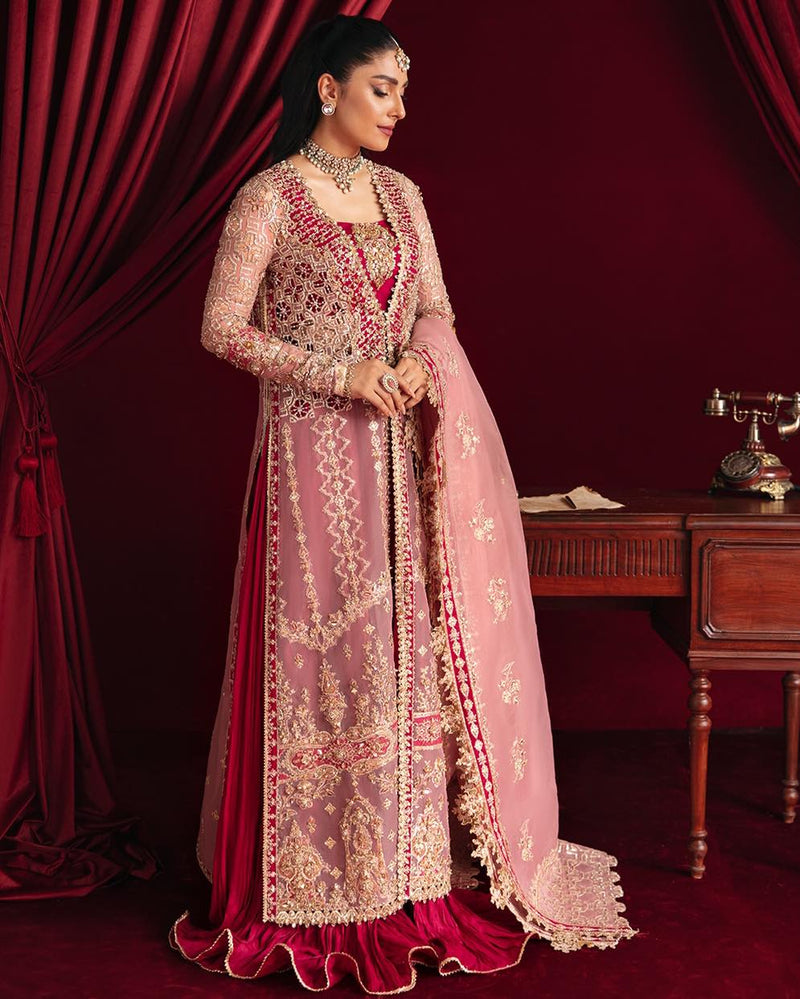 Heer Ranjha By Qalamkar Embroidered Organza Suits Unstitched 3 Piece QLM23HR Arisha - Luxury Formal Collection