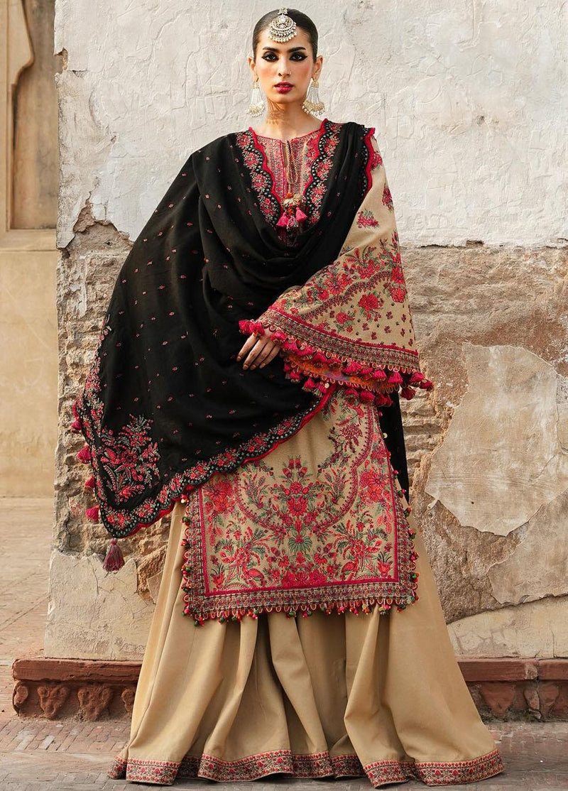 Hussain Rehar Embroidered Karandi Suits Unstitched 3 Piece HR 15 Sahara - Winter Collection