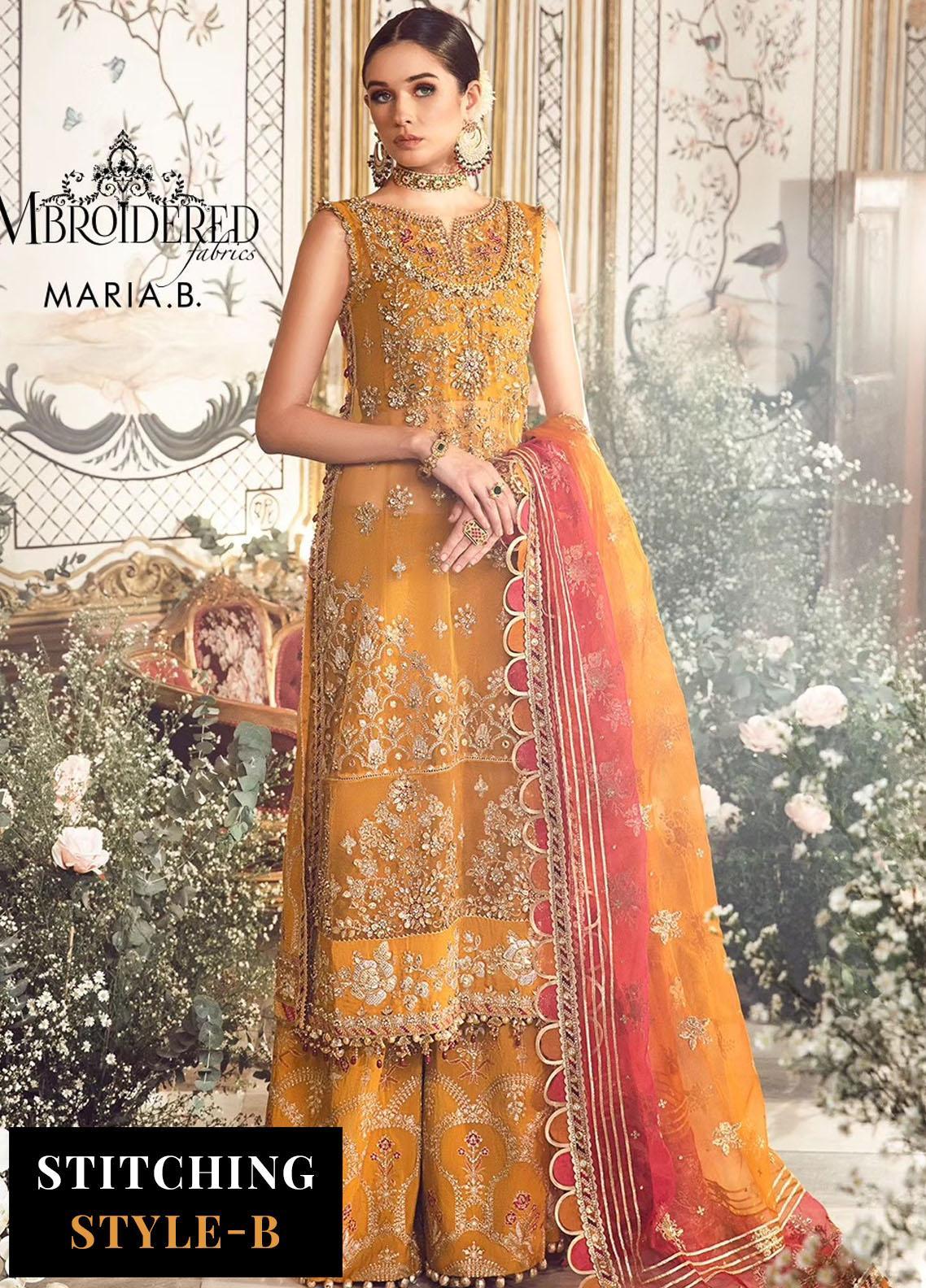 Mbroidered By Maria.B Embroidered Organza Suits Unstitched 4 Piece MB23MW D7 - Luxury Collection