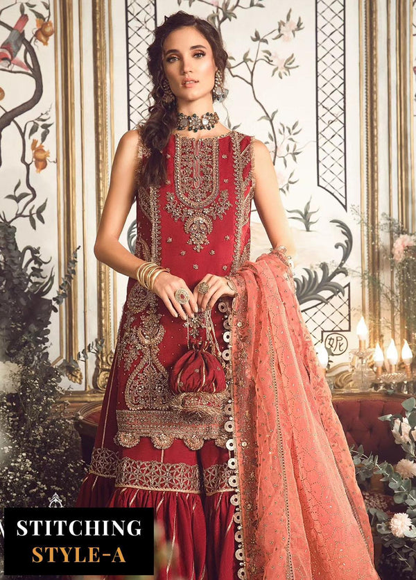 Mbroidered By Maria.B Embroidered Organza Suits Unstitched 4 Piece MB-D8 - Luxury Collection