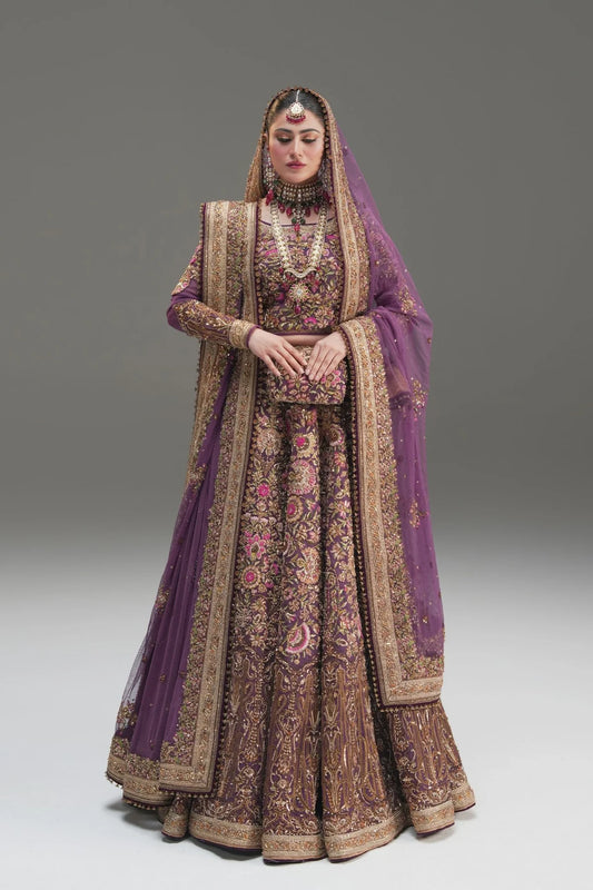 Fahad Hussain Wedding Festive Luxury Net Embroidered Hand Made Collection MIRABAIL-02
