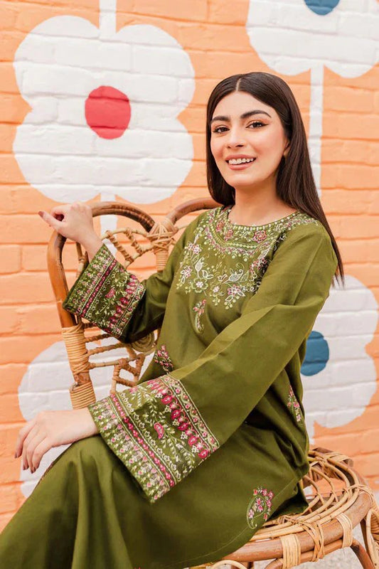 Kohsaar Embroidered Lawn 2 Piece Unstitched Sabz