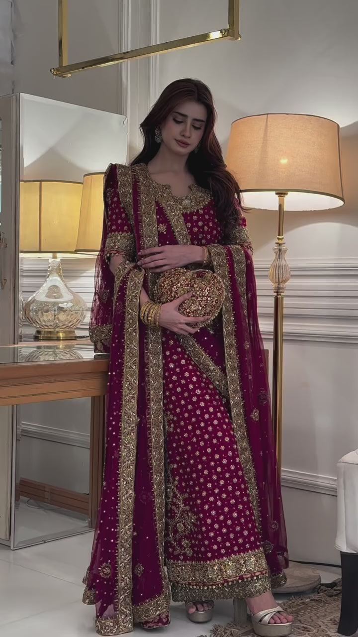 Haris Shakeel Luxury Raw Silk 3 Piece Unstitched - HR 69 Aisha Afridi