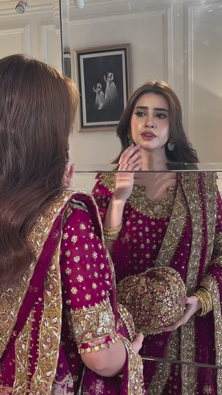 Haris Shakeel Luxury Raw Silk 3 Piece Unstitched - HR 69 Aisha Afridi