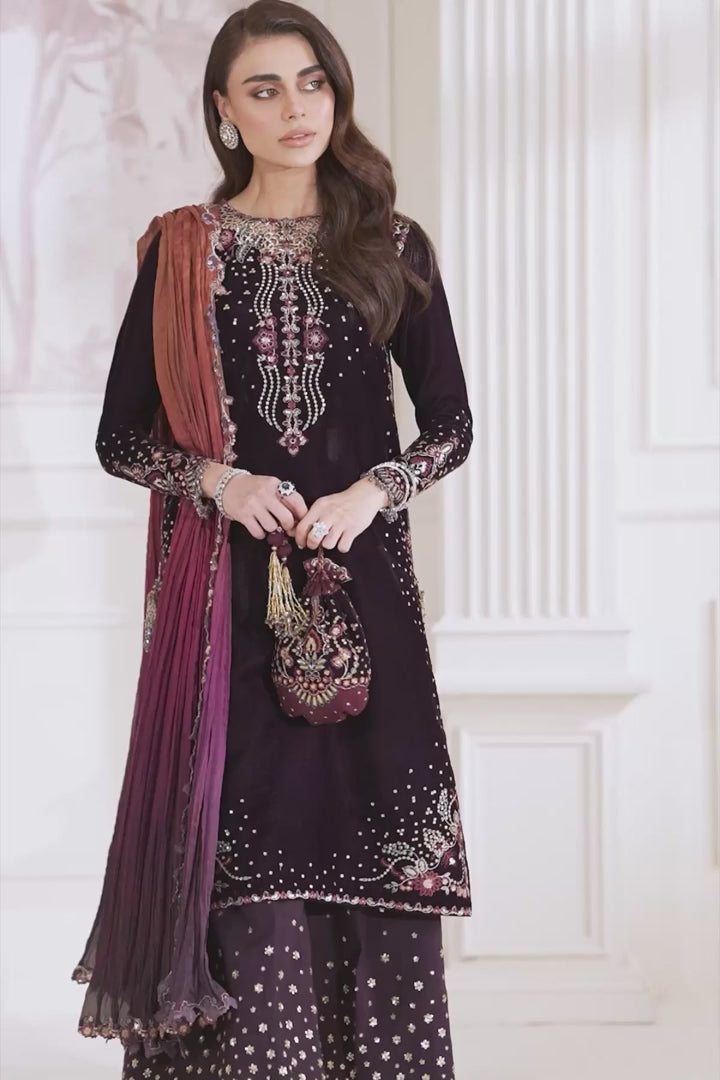 Baroque Luxury Formals Velvet Collection Unstitched UF-748