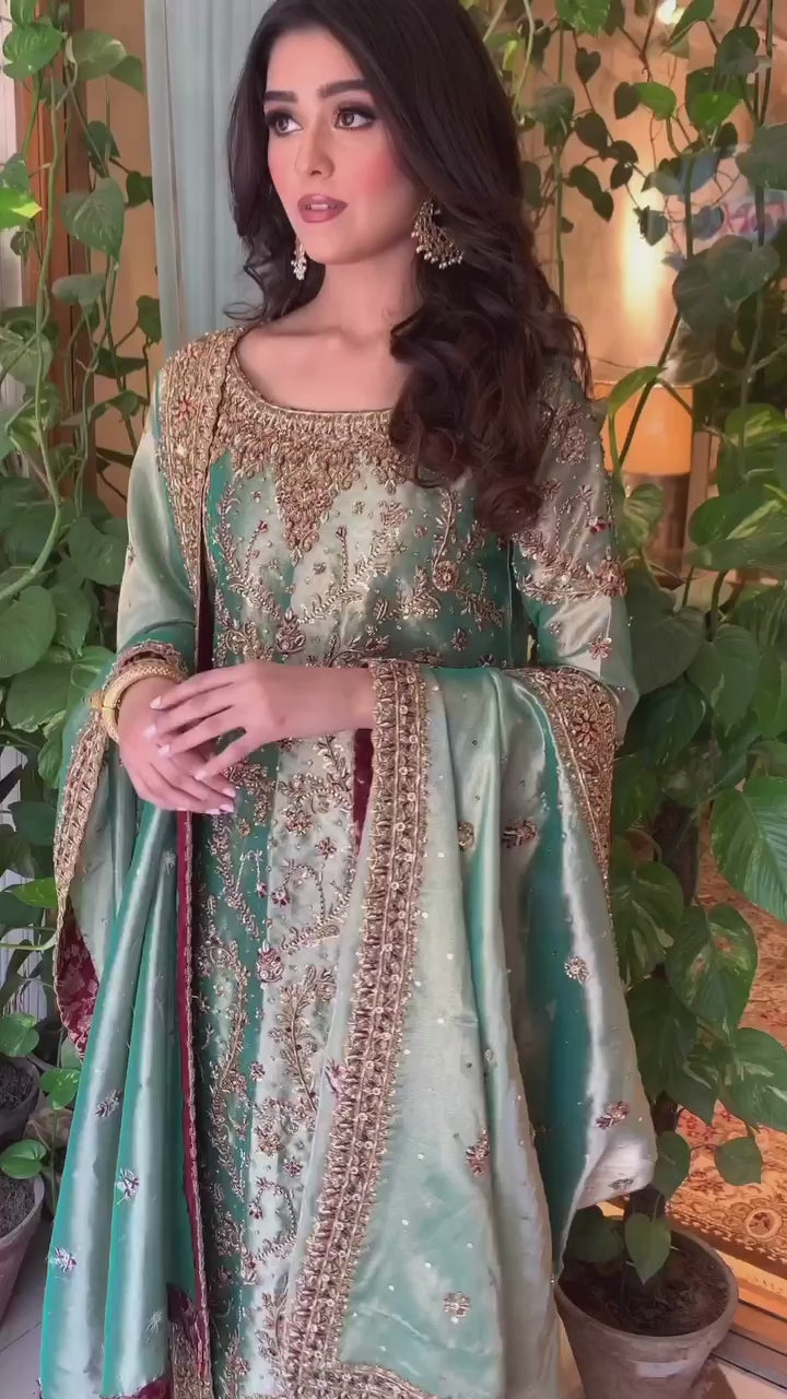 Haris Shakeel Luxury Myssory Embroidered 3 Piece Unstitched - 20736