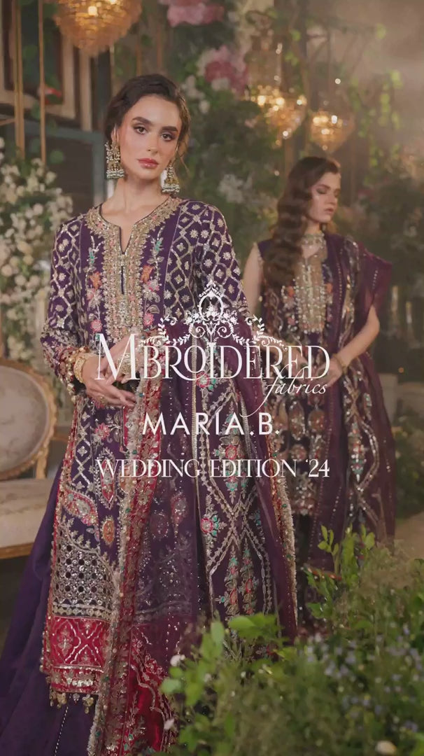 Maria.B Luxury Embroidered Raw Silk 3 Piece Unstitched Suit BD-2903o