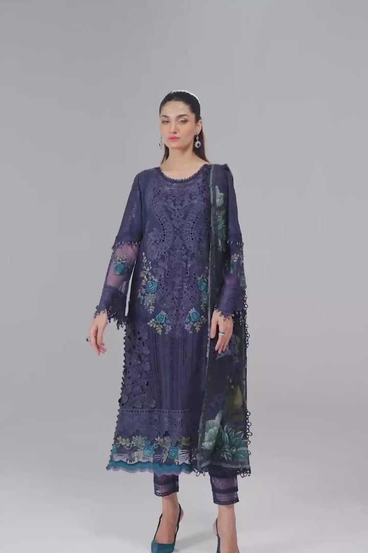 Maria.B Luxury Lawn Embroidered 3 Piece Unstitched Eid Lawn-24-09