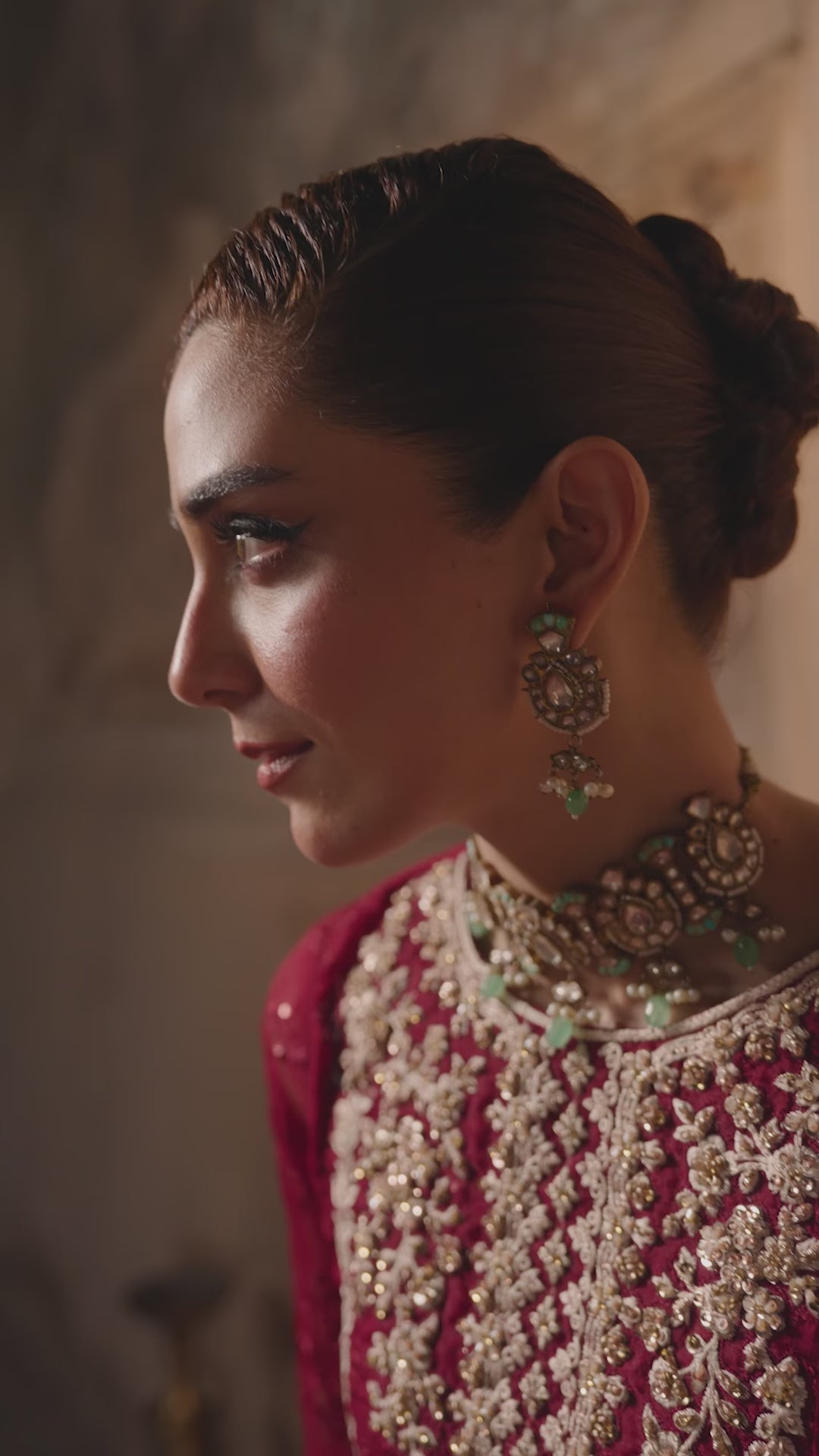 Azure Luxury Chiffon Embroidered Unstitched Collecton Royal Crimson