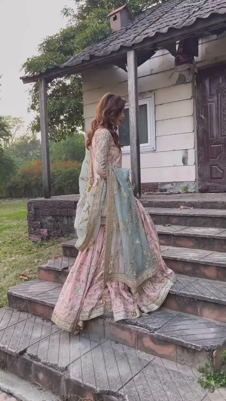 Maha Wajahat Net Embroidered Luxury Wedding Festive Unstitched Collection Mahi