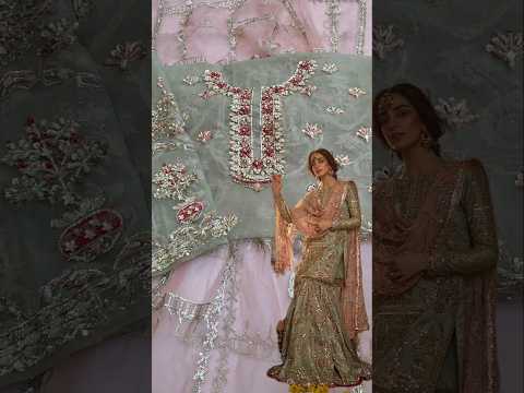 Mohsin Naveed Ranjha Luxury Net Embroidered Unstitched 3Pc Suit - Zamrud - PA - 0096