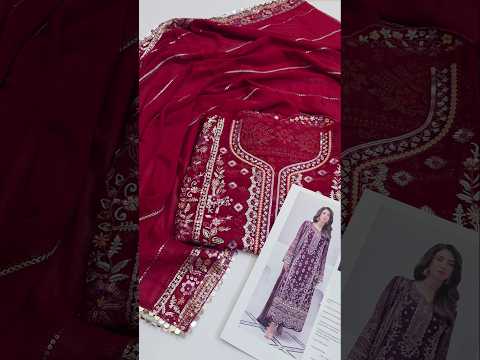 Gulaal Luxury Chiffon Embroidered Unstitched 3PC Suit - Etincelle