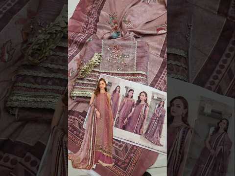 Noor By Saadia Asad Cotton Net Embroidered 3PC Unstitched Suit D-06 Rose Pink