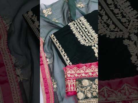 Zainab Chottani Pareeshay Luxury Velvet Embroidered 3Pc Unstitched Suit PA-254