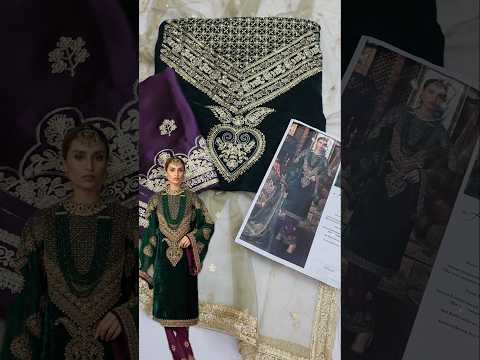 Maria.B Mahnoor Luxury Velvet Embroidered 3Pc Unstitched Suit PA-225