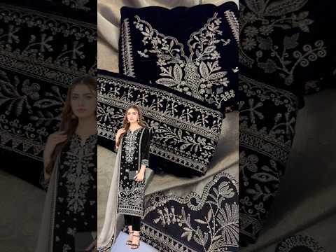 Tawakkal Luxury Velvet Embroidered 3Pc Unstitched Suit PA-256