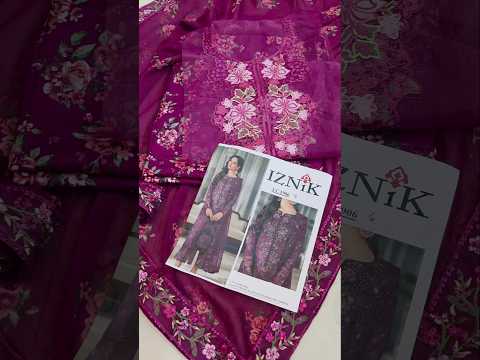 Iznik Luxury Printed & Embroidered Unstitched Lawn Suit UE-538 Magenta