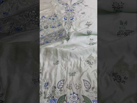 Zona Shaham Luxury Embroidered Raw Silk 3Pc Unstitched Suit  PA - 103