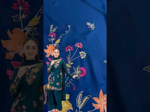 Poshkari Zimml Luxury Dhanak Lawn Embroidered 2Pc Unstitched Suit PA-199
