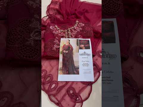 Maria.B Luxury Chiffon Embroidered Collection MCS-26-108-Burgundy