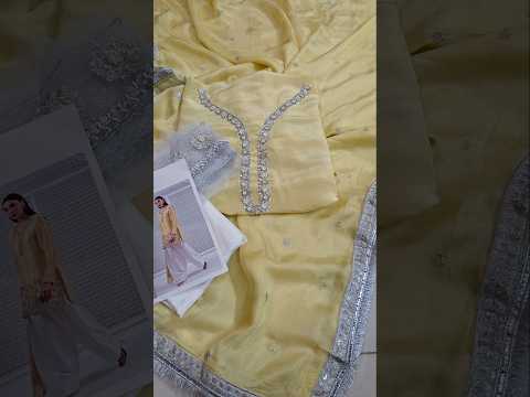 Huma Mistry Luxury Silk Embroidered 3 Pc Unstitched Suit-Butter Radiance