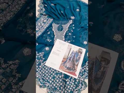 Hussain Rehar Luxury Organza Embroidered Unstitched 3PC Suit-Zebunisa