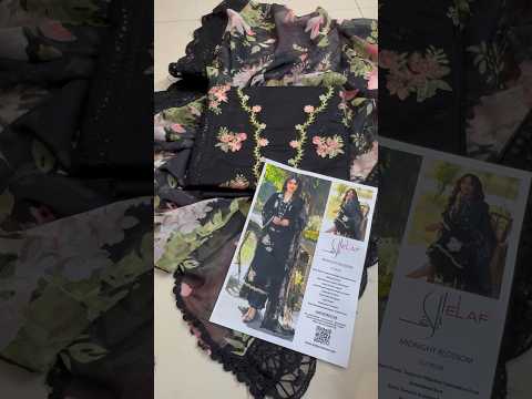 Elaf - Luxury Lawn Embroidered 3 Piece Unstitched - Midnight Blossom