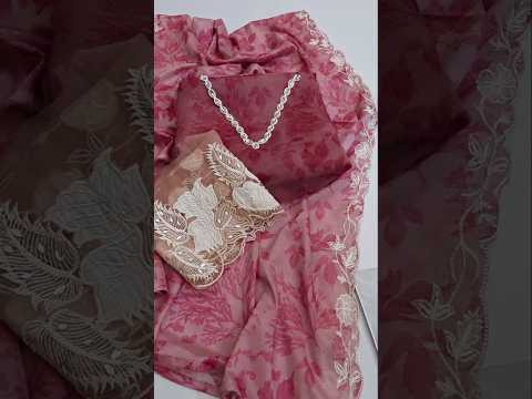 Poshkari Luxury Organza Embroidered 3Pc Unstitched Suit Maira Khan PA-109